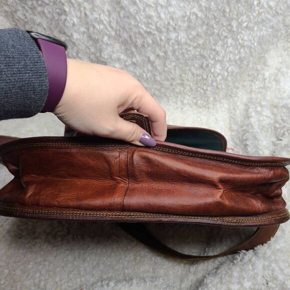 Great Seal Of The State Of Oklahoma Vintage Leather Saddlebag‎ Crossbody Purse - Picture 4 of 15